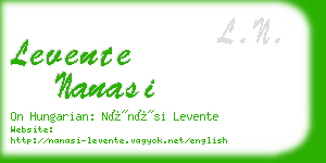 levente nanasi business card